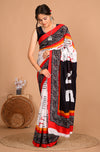 Bindiya β Bagru Printed Saree with Bold Center Motifs