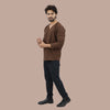 Bohemian BROWN Men’s Full Sleeve V Neck Kurta Casual Wear Regular Fitfor Artist and Traveller
